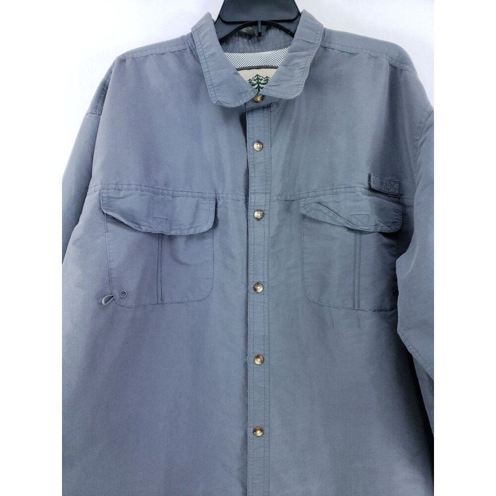 Tallwoods Men's Size XXL Long Sleeve Vented Shirt Gray - Picture 4 of 7